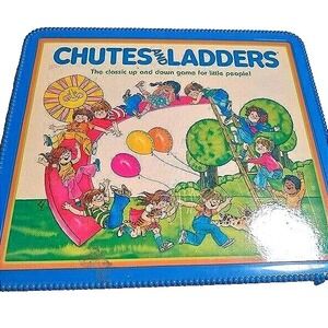Rare - Vintage Chutes And Ladders Board Game 2008 - Blue‎ Plastic Box Set (11B2)